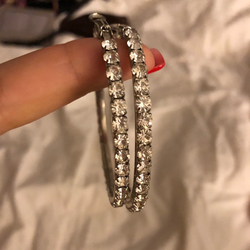 Silver hoop earrings